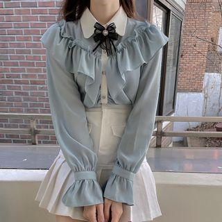 Flare-sleeve Ruffled Shirt