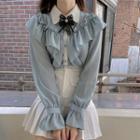 Flare-sleeve Ruffled Shirt
