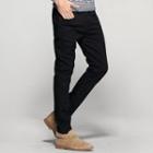 Brushed Fleece-lined Slim-fit Casual Pants