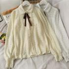 Pearl-trim Loose-fit Lace Shirt