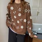 Round-neck Color Block Knit Sweater