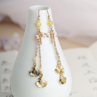 Retro Alloy Leaf Fringed Earring
