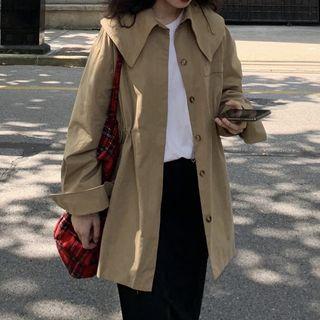 Buttoned Trench Jacket As Shown In Figure - One Size