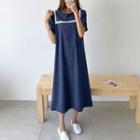 Contrast-trim Long Sailor Dress