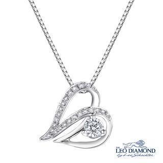 Affectionate Collection - 18k White Gold Diamond Accent Sideway Heart-shaped Pendant Necklace (16)