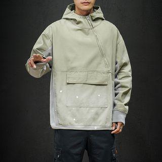Long-sleeve Gradient Zipped Sweater