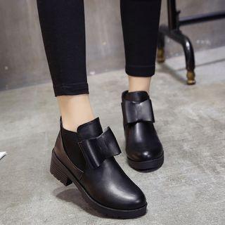 Chunky-heel Bow-accent Ankle Boots