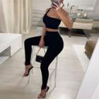Sleeveless One-shoulder Cut-out Jumpsuit