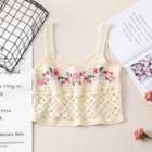 Embroidered Cutout Cropped Top