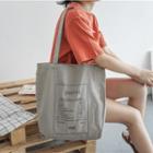 Lettering Canvas Tote Bag Gray - One Size