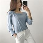 Square-neck Colored T-shirt