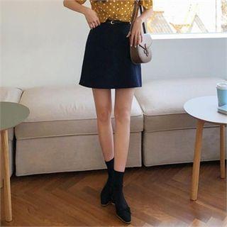 Inset Shorts Miniskirt With Belt