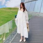 Spaghetti Strap Midi Dress / Bell-sleeve Light Jacket