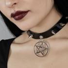 Star Pendant Choker Black - One Size