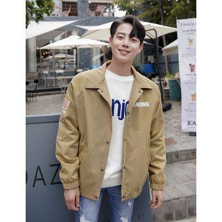 Snap-button Printed Boxy Jacket