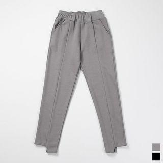 Cutout-hem Cotton Track Pants