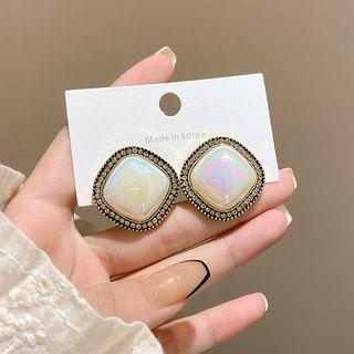 Rhinestone Faux Pearl Stud Earring E4791 - Gold - One Size