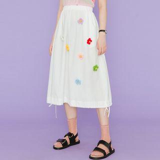 Floral Brooch A-line Skirt