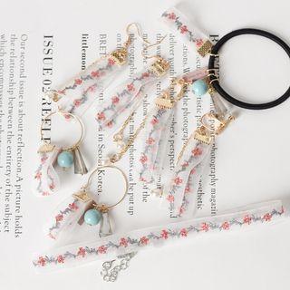 Embroidered Ribbon Choker / Drop Earring / Hair Tie