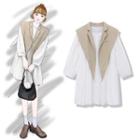 Long-sleeve A-line Dress / Shawl