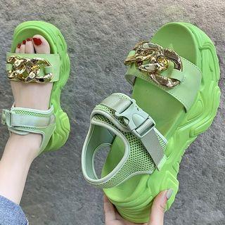 Buckled Ankle-strap Platform Sandals
