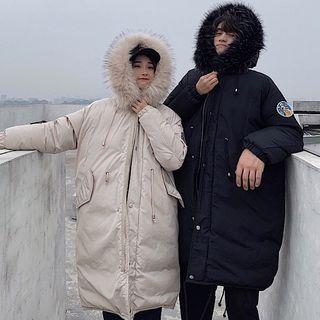 Couple Matching Applique Furry Hood Padded Coat