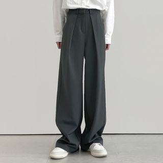 Plain Straight Leg Suit Pants