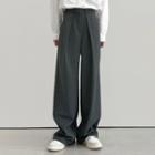 Plain Straight Leg Suit Pants