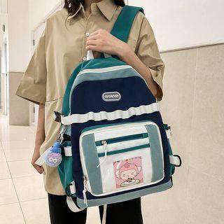 Cartoon Print Two-tone Backpack