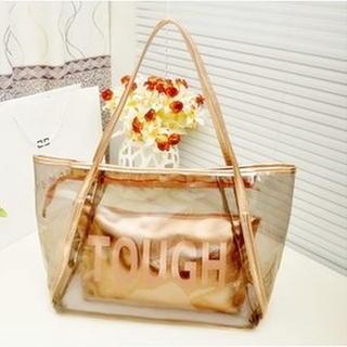 Lettering Beach Bag With Pouch