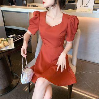 Short-sleeve Bow Back A-line Dress (various Designs)