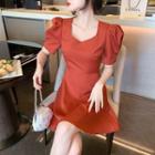 Short-sleeve Bow Back A-line Dress (various Designs)