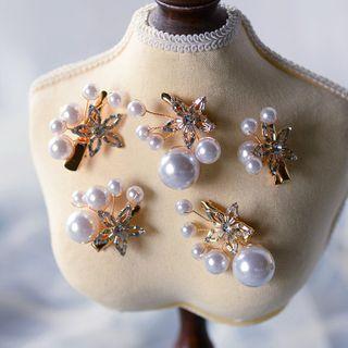 Faux Pearl Headpiece 5 Piece - Headpiece - White - One Size