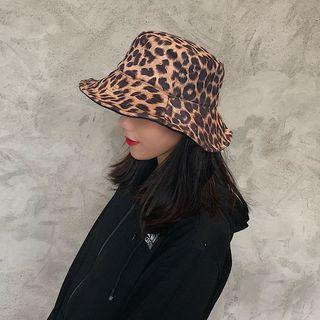 Leopard Print Bucket Hat Khaki - M