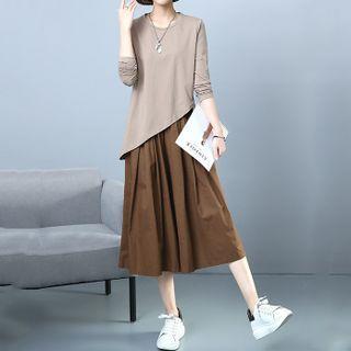 Set: Asymmetrical Sweatshirt + Cropped Wide Leg Pants