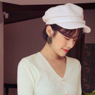 Buckled Tweed Marine Cap