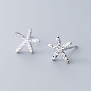 925 Sterling Silver Starfish Earring 1 Pair - S925 - Earring - Silver - One Size