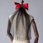 Wedding Mesh Bow Hair Clip Black - One Size