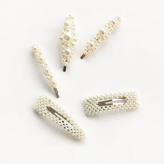 Faux Pearl Accent Hair Clip (various Designs)
