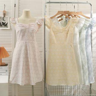Sleeveless Ruffle-trim Printed Midi Dress In 5 Colors