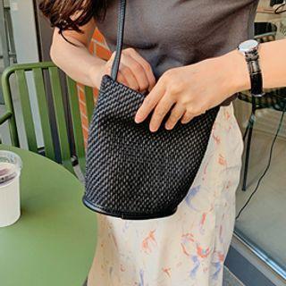 Raffia Bucket Shoulder Bag
