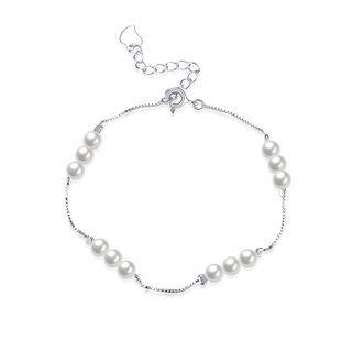 925 Sterling Silver Elegant Pearl Bracelet Silver - One Size
