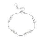925 Sterling Silver Elegant Pearl Bracelet Silver - One Size