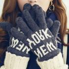 Couple Matching Lettering Knit Gloves
