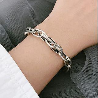 925 Sterling Silver Bracelet Sl0098 - Marcasite Sterling - One Size