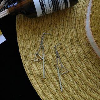 Triangle Sterling Silver Fringed Earring