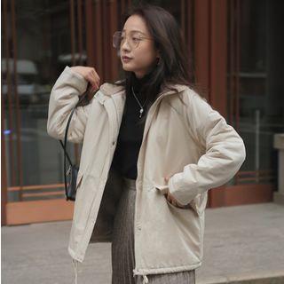 Fleece-collar Zip Jacket
