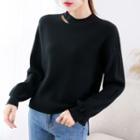 Cutout Lantern-sleeve Sweater