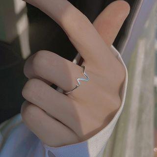 Heartbeat Sterling Silver Open Ring 1 Pc - Silver - One Size