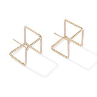 Geometric Ear Stud 1 Pair - Gold - One Size